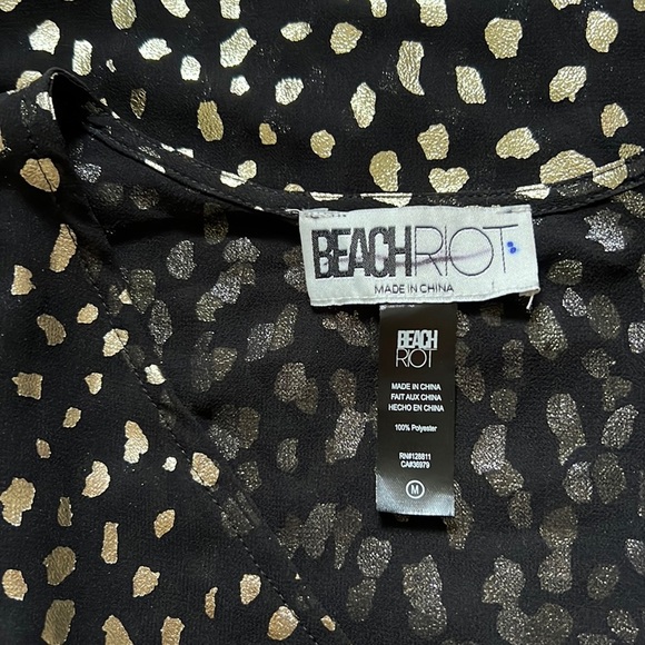 Beach Riot Shiloh Coverup Midi Dress Black Gold Metallic NWOT - Picture 12 of 17